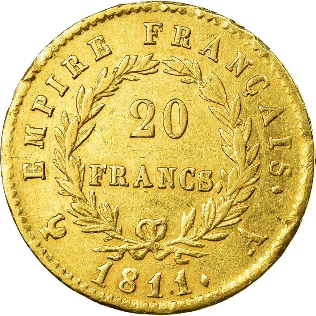 Munten, Frankrijk, Napoléon I, 20 Francs, 1811, Paris, ZF, Goud, KM:695.1