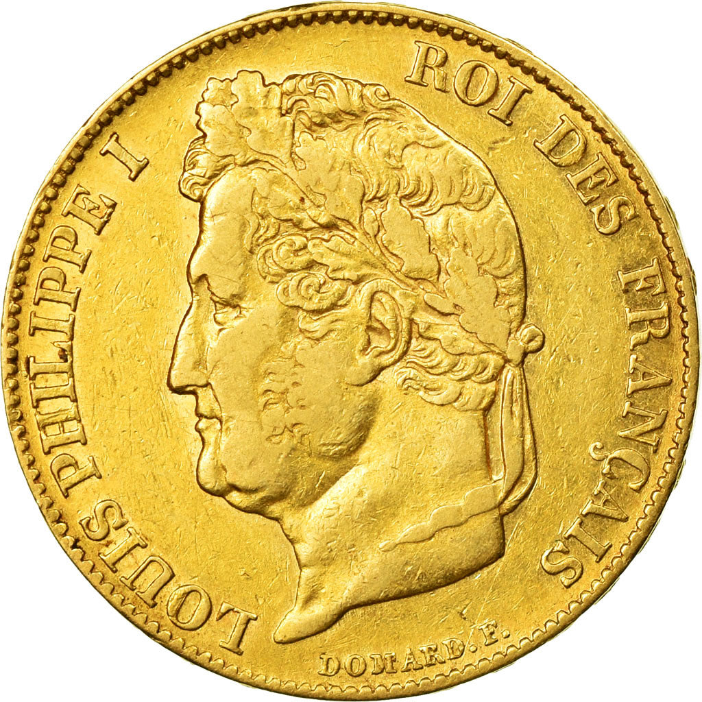 Moneda, Francia, Louis-Philippe, 20 Francs, 1833, Paris, MBC, Oro, KM:750.1