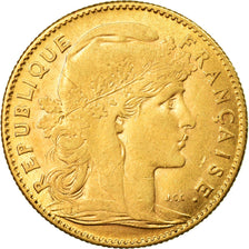 Moneda, Francia, Marianne, 10 Francs, 1910, Paris, MBC, Oro, KM:846
