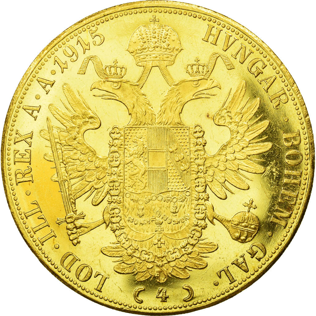 Monnaie, Autriche, Franz Joseph I, 4 Ducat, 1915, Refrappe officielle, SPL, Or