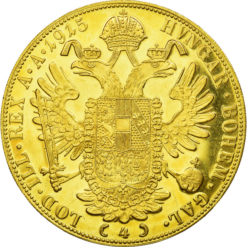 Coin, Austria, Franz Joseph I, 4 Ducat, 1915, Official restrike, MS(60-62)