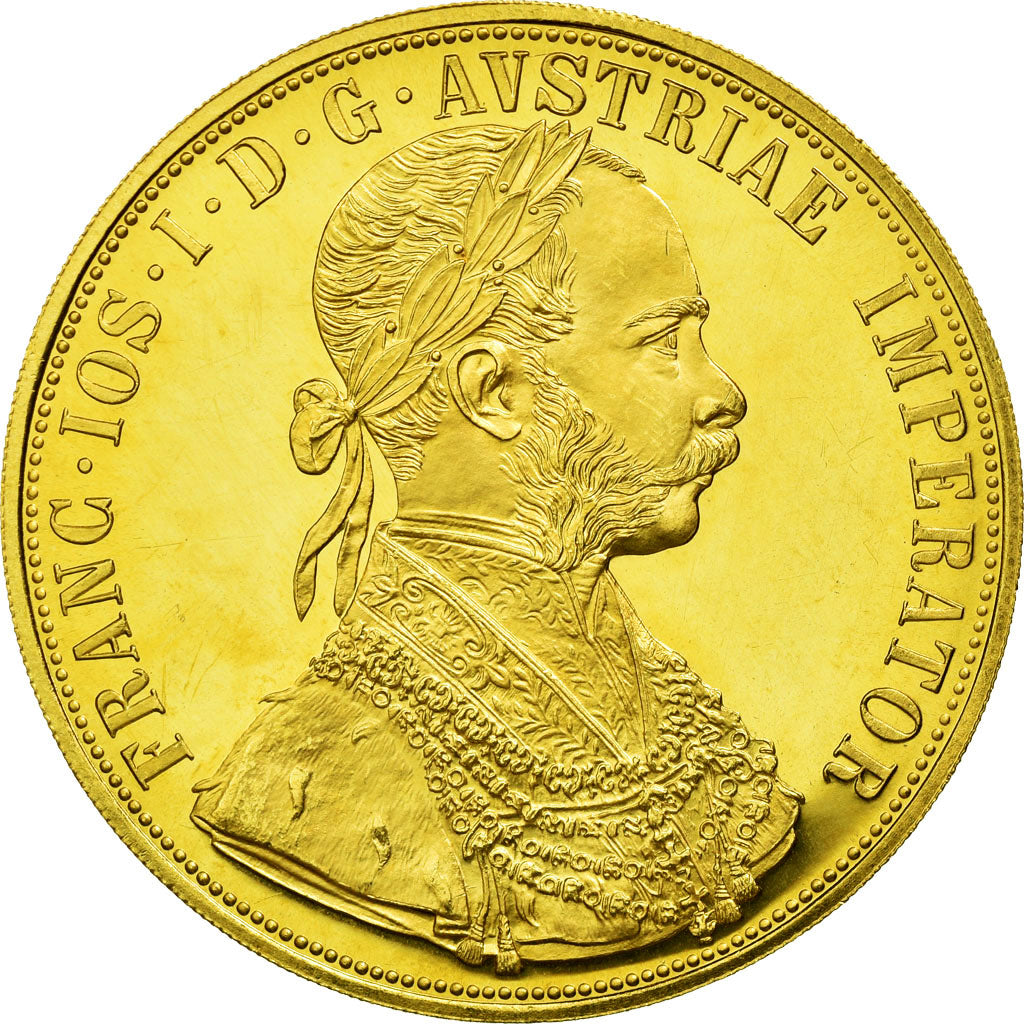 Munten, Oostenrijk, Franz Joseph I, 4 Ducat, 1915, Official restrike, UNC, Goud