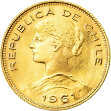 Moneta, Cile, 100 Pesos, 1961, Santiago, SPL, Oro, KM:175