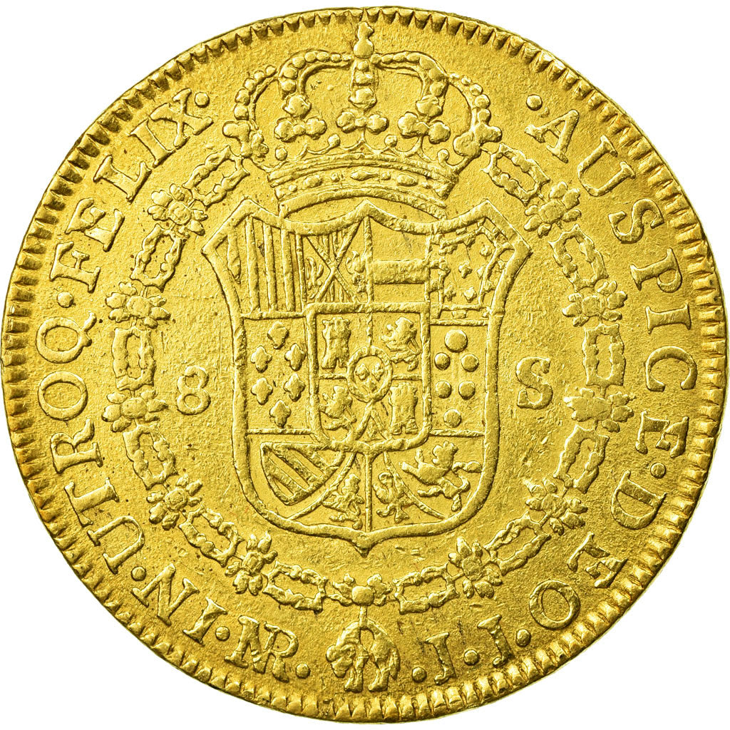 Munten, Colombia, Charles III, 8 Escudos, 1783, Nuevo Reino, FR, Goud, KM:50.1