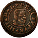 Moneta, Spagna, Philip IV, 16 Maravedis, 1664, Segovia, MB+, Rame, KM:172.6