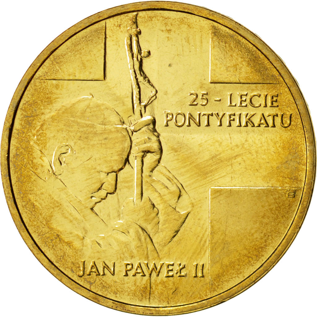 Poland, 2 Zlote, 2003, Warsaw, Brass, KM:465