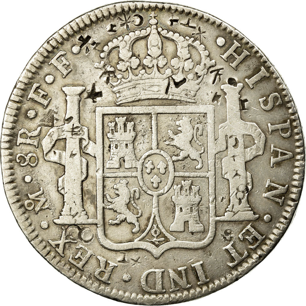 Coin, Mexico, Charles III, 8 Reales, 1781, Mexico, Chinese chopmarks, VF(30-35)