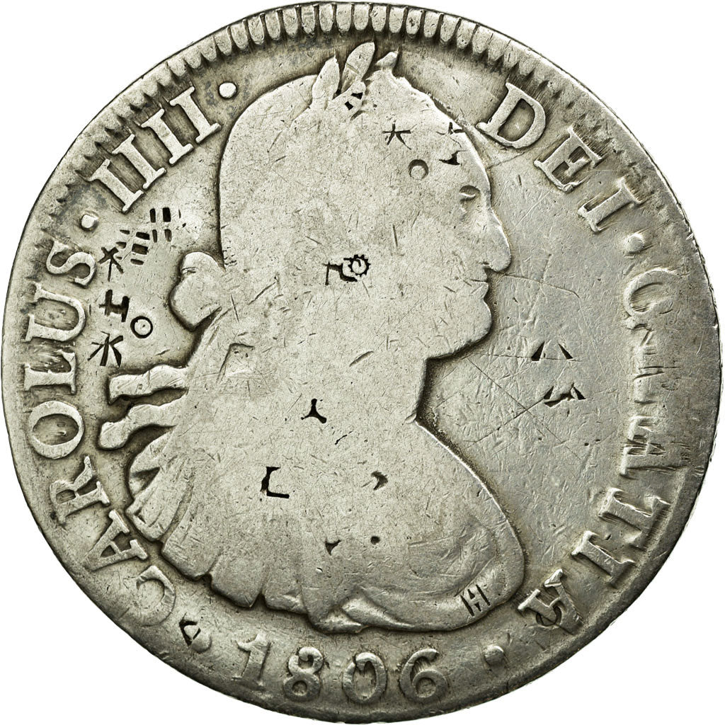Coin, Mexico, Charles IV, 8 Reales, 1806, Mexico City, Chinese chopmarks