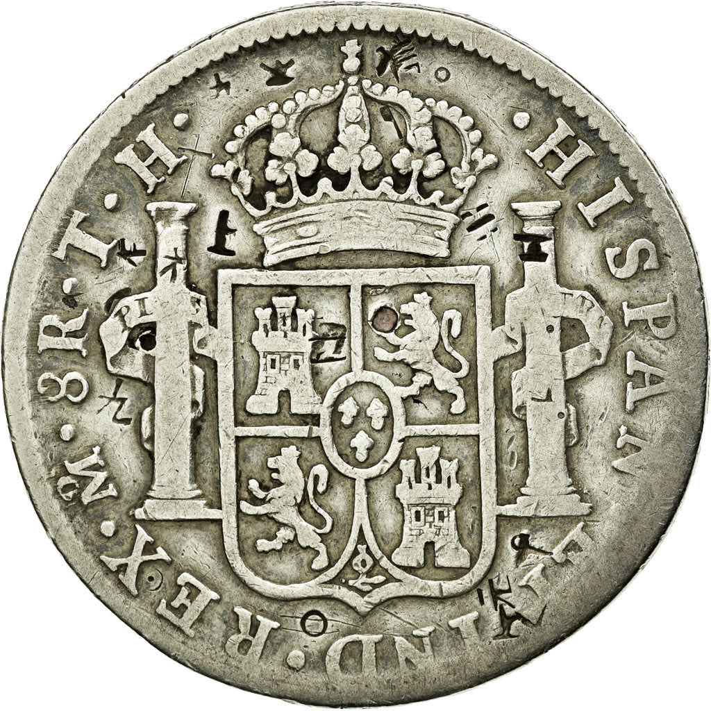 Coin, Mexico, Charles IV, 8 Reales, 1806, Mexico City, Chinese chopmarks