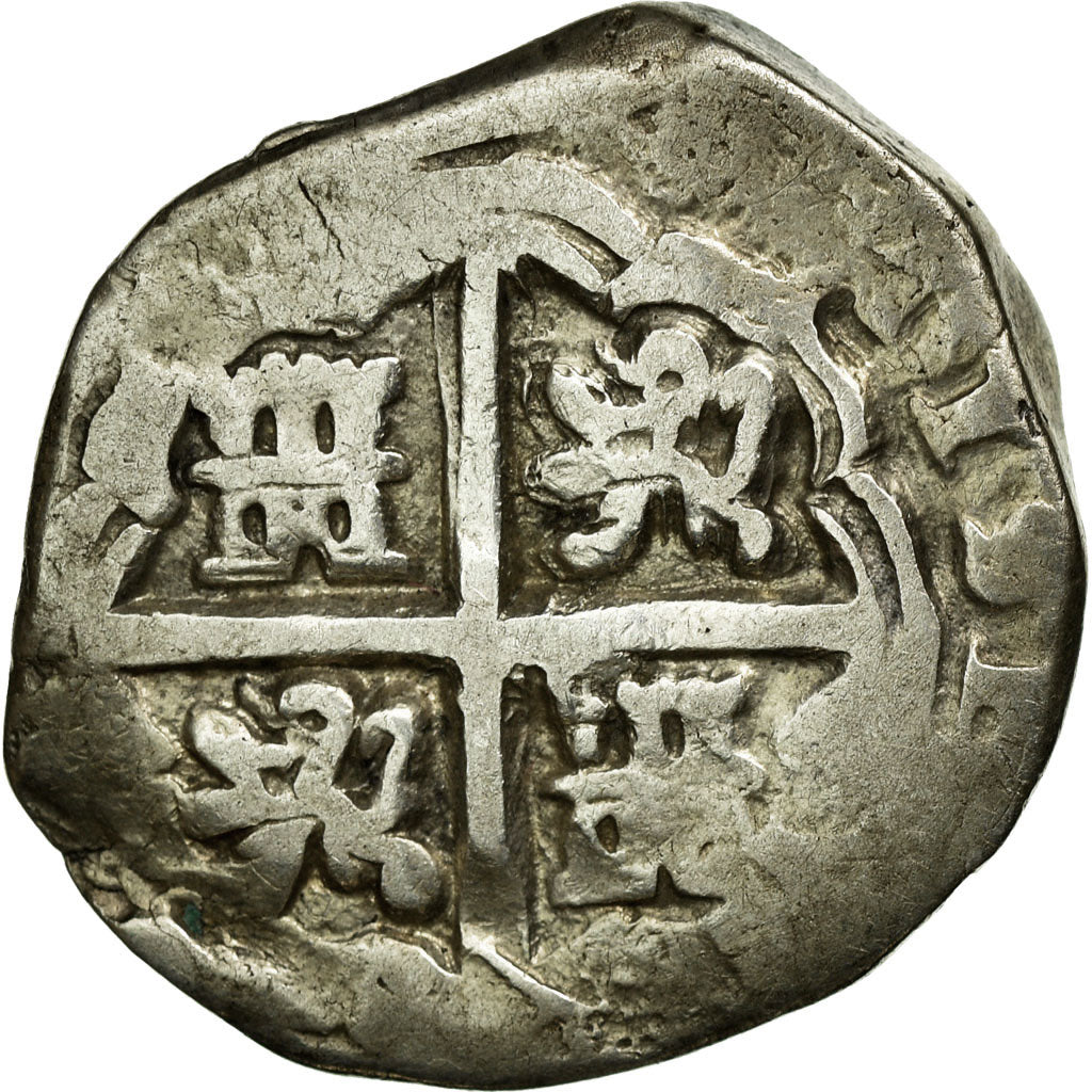 Moneda, España, Philip IV, 2 Reales, 1627, Seville, COB, BC+, Plata, KM:29.4