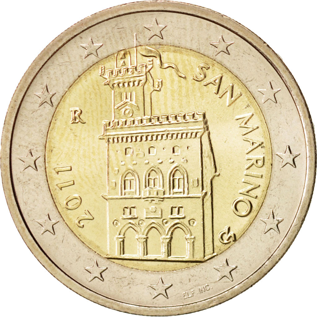 San Marino, 2 Euro, 2011, MS(65-70), Bi-Metallic, KM:486