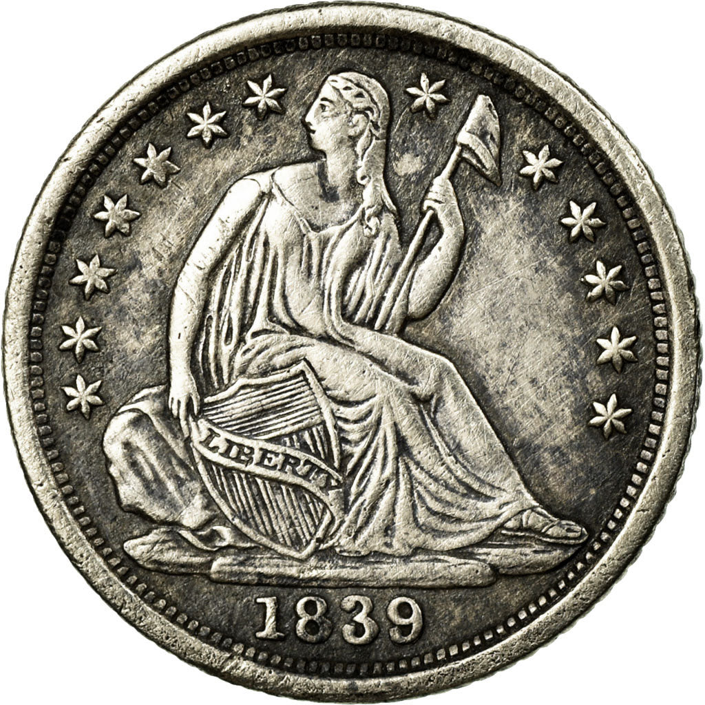 Moneda, Estados Unidos, Seated Liberty Half Dime, Half Dime, 1839, U.S. Mint