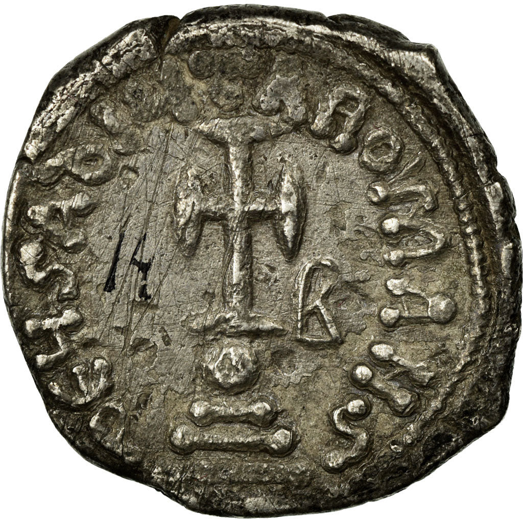 Münze, Constans II, Hexagram, 654-659, Constantinople, S+, Silber, Sear:996
