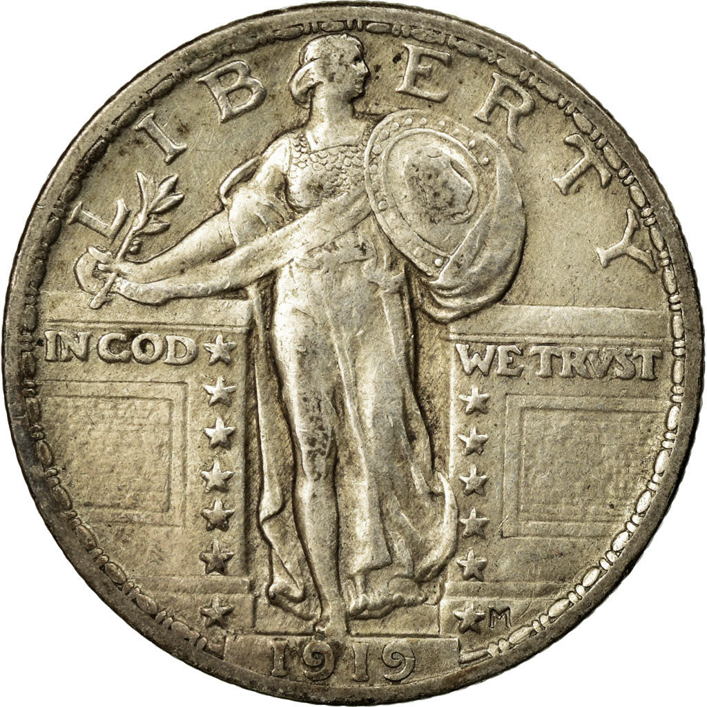 Coin, United States, Standing Liberty Quarter, 1919, Philadelphia, EF(40-45)