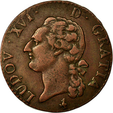 Münze, Frankreich, Louis XVI, 1/2 Sol ou 1/2 sou, 1/2 Sol, 1781, Paris, SS