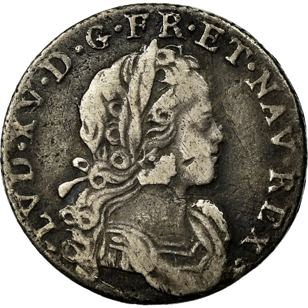 Coin, France, Louis XV, 10 sols de France-Navarre, 1719, Rouen, VF(30-35)