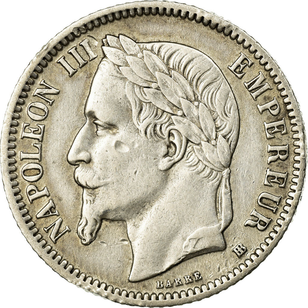 Coin, France, Napoleon III, Franc, 1866, Strasbourg, EF(40-45)