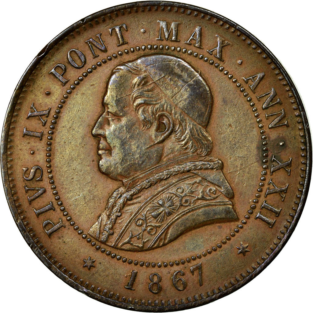 Coin, Vatican, PAPAL STATES, Pius IX, 4 Soldi, 20 Centesimi, 1867, Roma