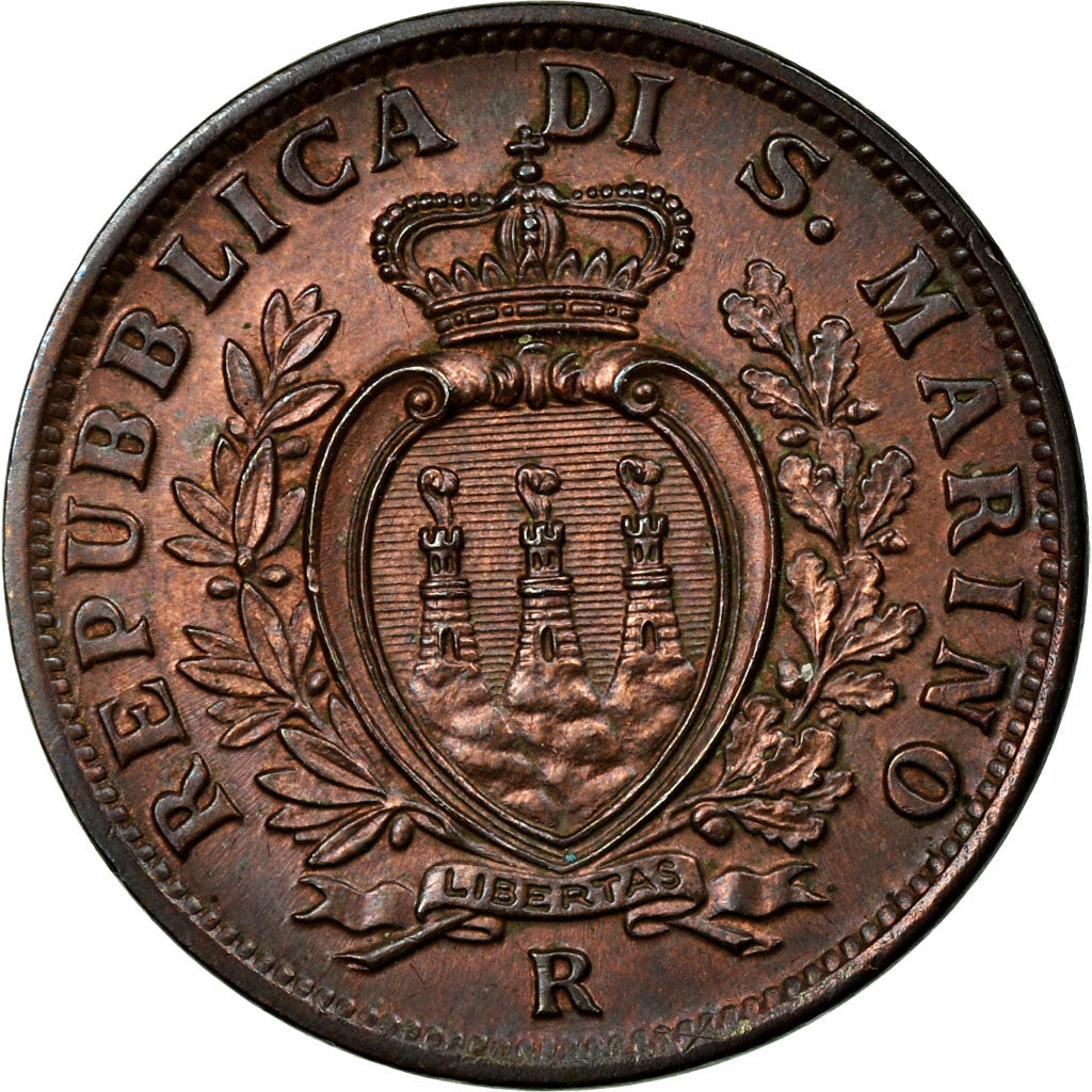 Moneta, San Marino, 10 Centesimi, 1935, Rome, SPL, Bronzo, KM:13