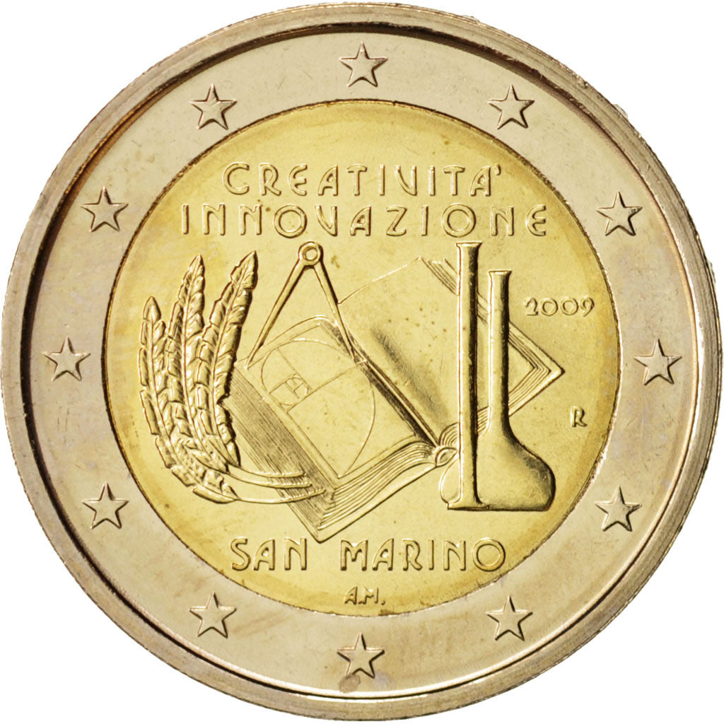 San Marino, 2 Euro, 2009, Rome, Bi-Metallic, KM:490