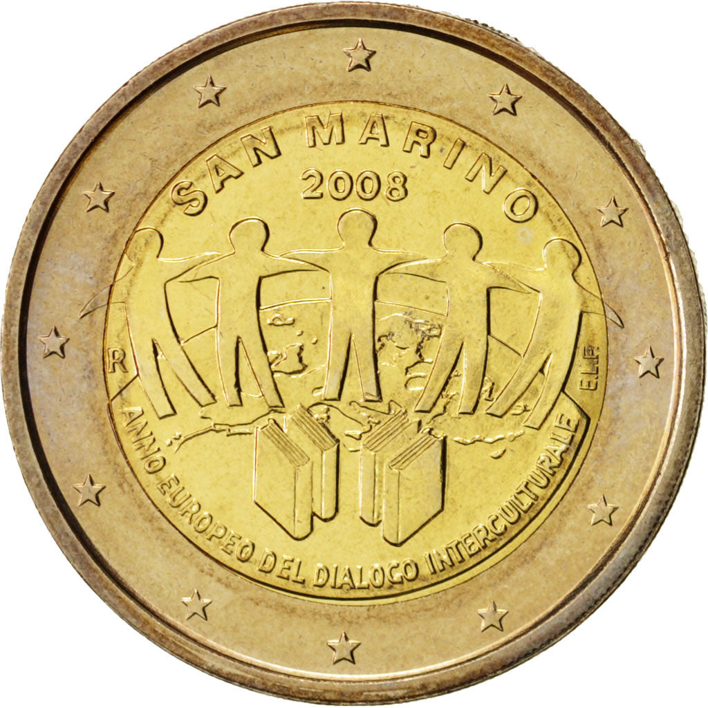 San Marino, 2 Euro, 2008, Bi-Metallic, KM:487