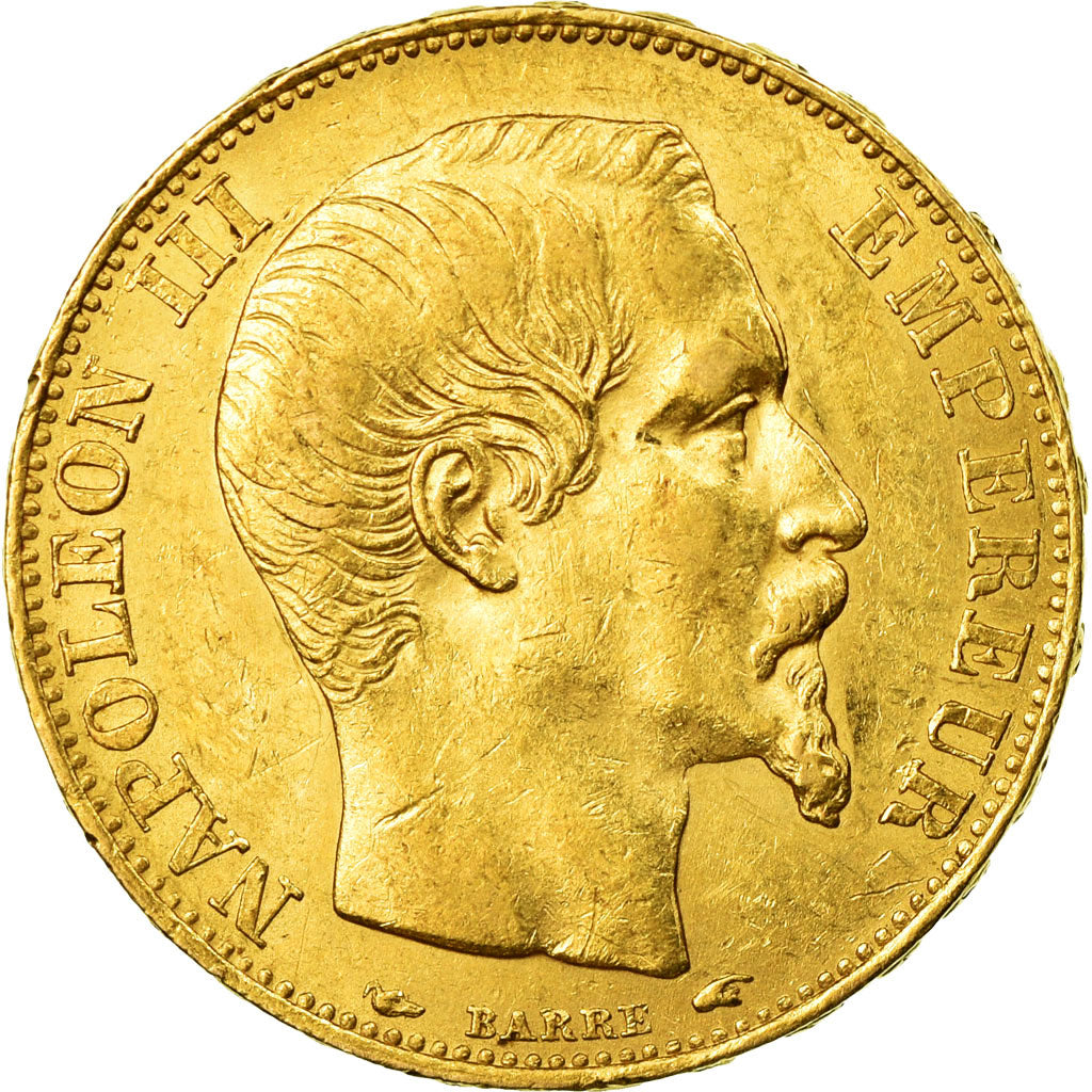 Moneda, Francia, Napoleon III, Napoléon III, 20 Francs, 1854, Paris, MBC+, Oro