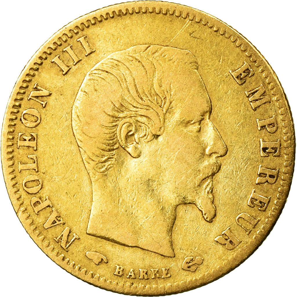 Moneta, Francia, Napoleon III, Napoléon III, 5 Francs, 1857, Paris, MB, Oro