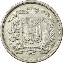 Moneda, República Dominicana, 25 Centavos, 1956, MBC, Plata, KM:20