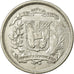 Moneda, República Dominicana, 25 Centavos, 1956, MBC, Plata, KM:20