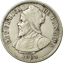 Coin, Panama, 10 Centesimos, 1904, EF(40-45), Silver, KM:3