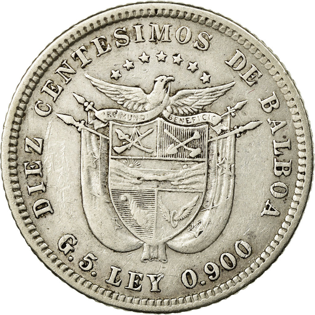 Coin, Panama, 10 Centesimos, 1904, EF(40-45), Silver, KM:3
