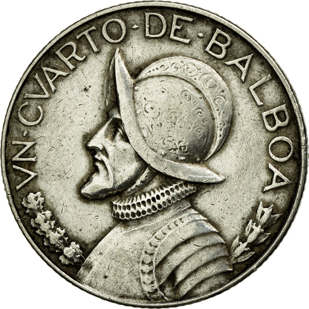 Coin, Panama, 1/4 Balboa, 1933, VF(30-35), Silver, KM:11.1