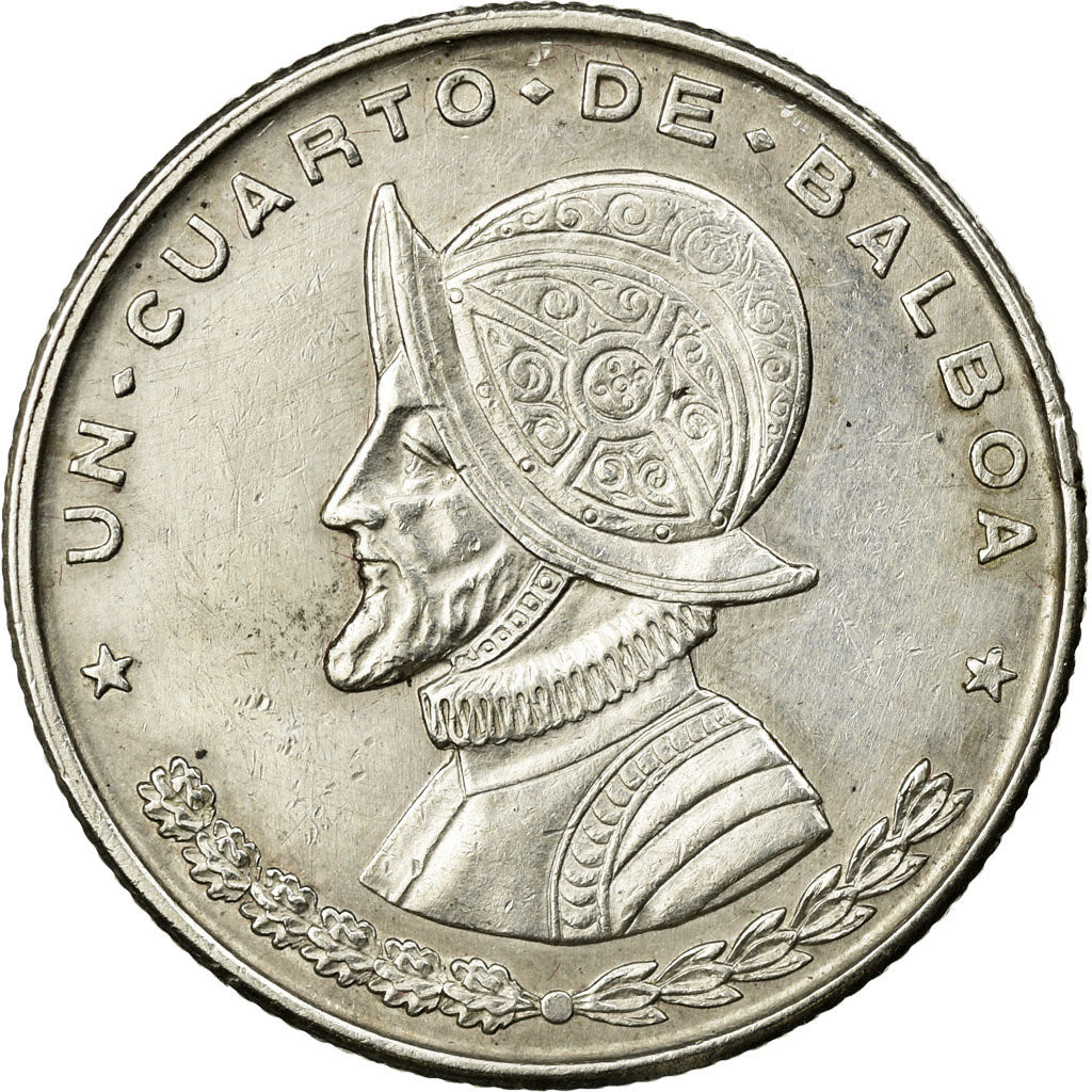 Coin, Panama, 1/4 Balboa, 1961, AU(50-53), Silver, KM:25