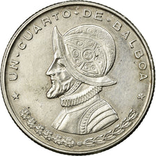 Coin, Panama, 1/4 Balboa, 1961, AU(50-53), Silver, KM:25