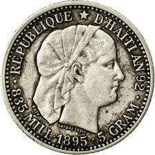 Coin, Haiti, 20 Centimes, 1895, Paris, EF(40-45), Silver, KM:45