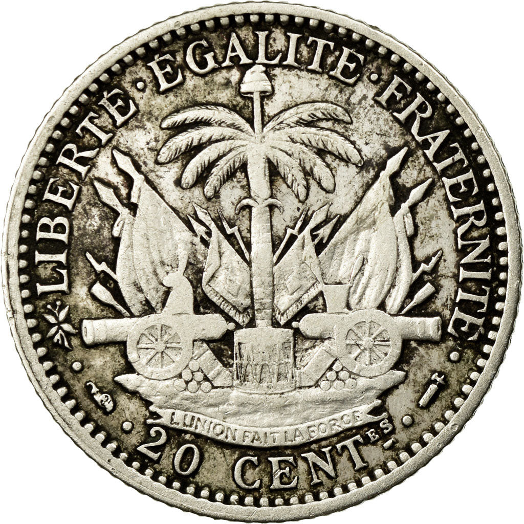 Coin, Haiti, 20 Centimes, 1895, Paris, EF(40-45), Silver, KM:45