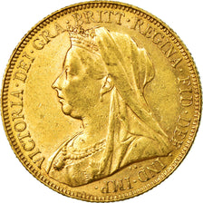 Moneta, Australia, Victoria, Sovereign, 1901, Perth, BB+, Oro, KM:13