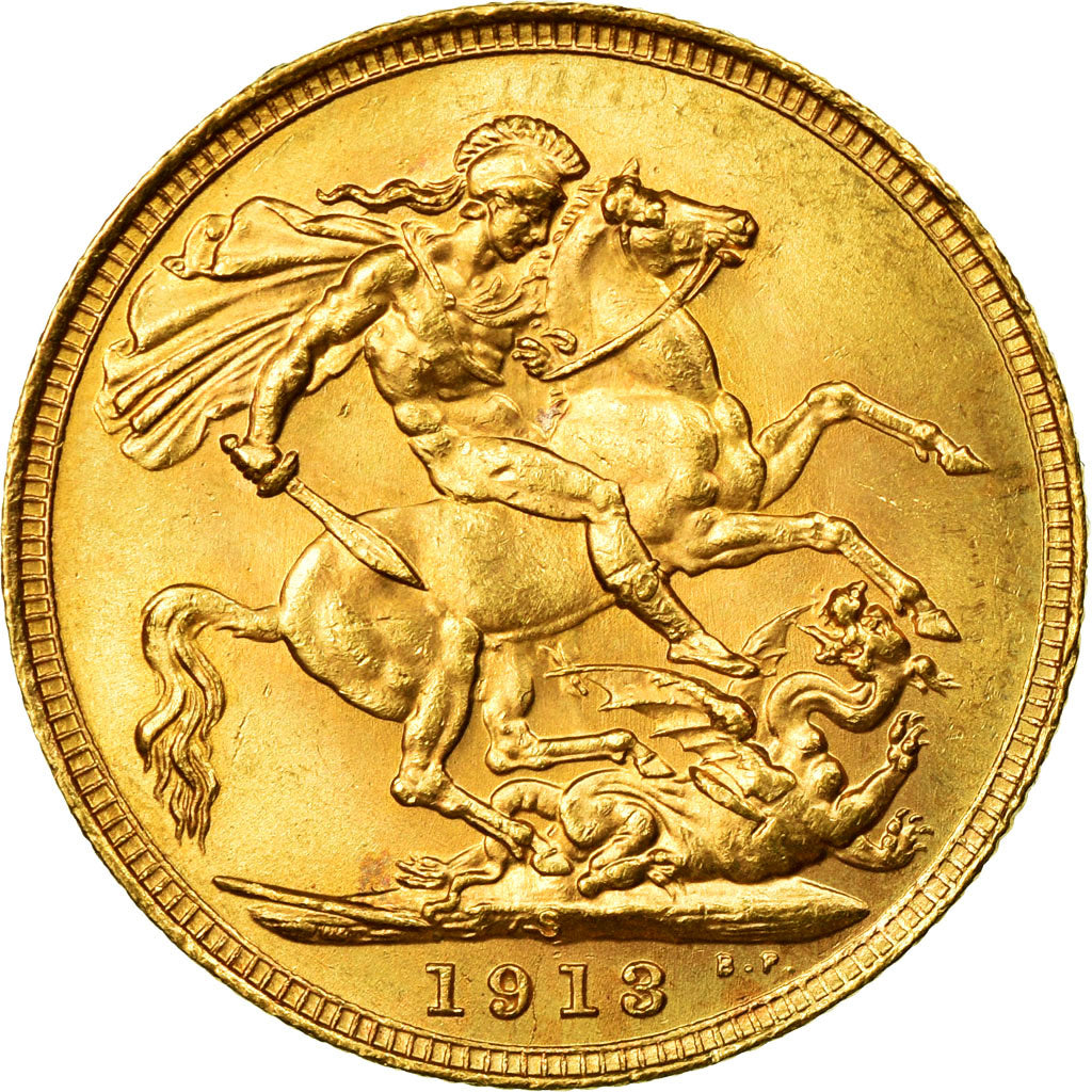 Moneta, Australia, George V, Sovereign, 1913, Sydney, SPL, Oro, KM:29