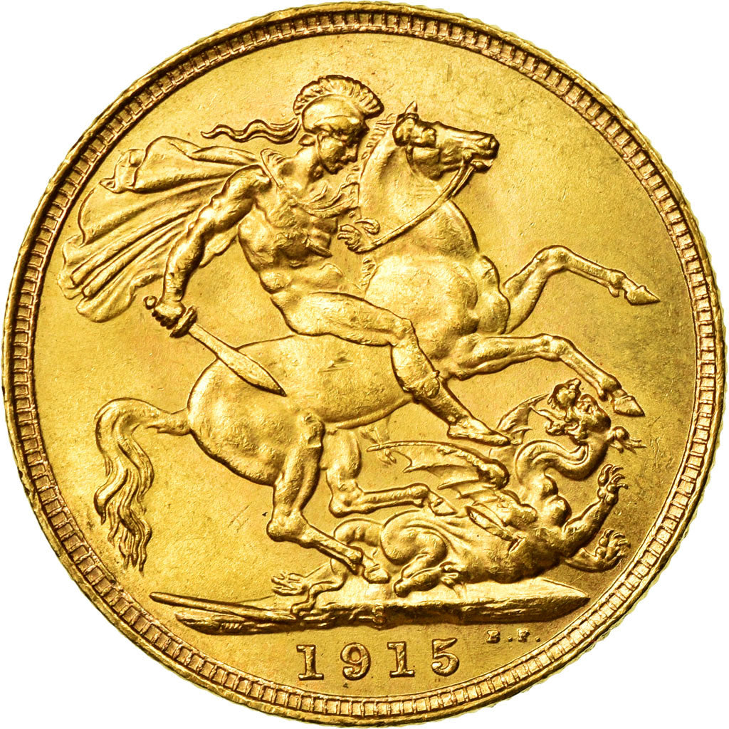 Moneta, Australia, George V, Sovereign, 1915, Sydney, SPL, Oro, KM:29