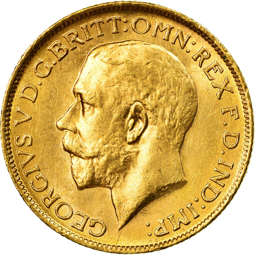 Coin, Australia, George V, Sovereign, 1918, Sydney, MS(60-62), Gold, KM:29