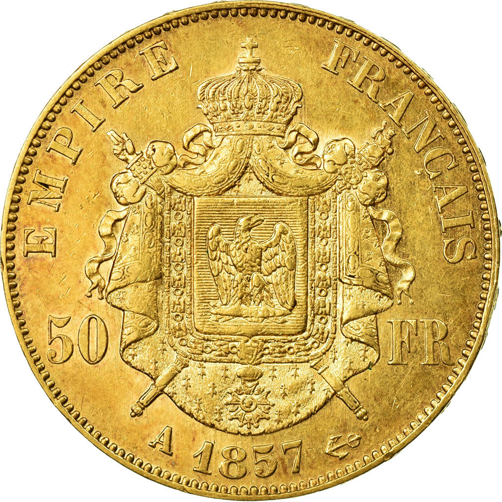 Moeda, França, Napoleon III, Napoléon III, 50 Francs, 1857, Paris, AU(50-53)