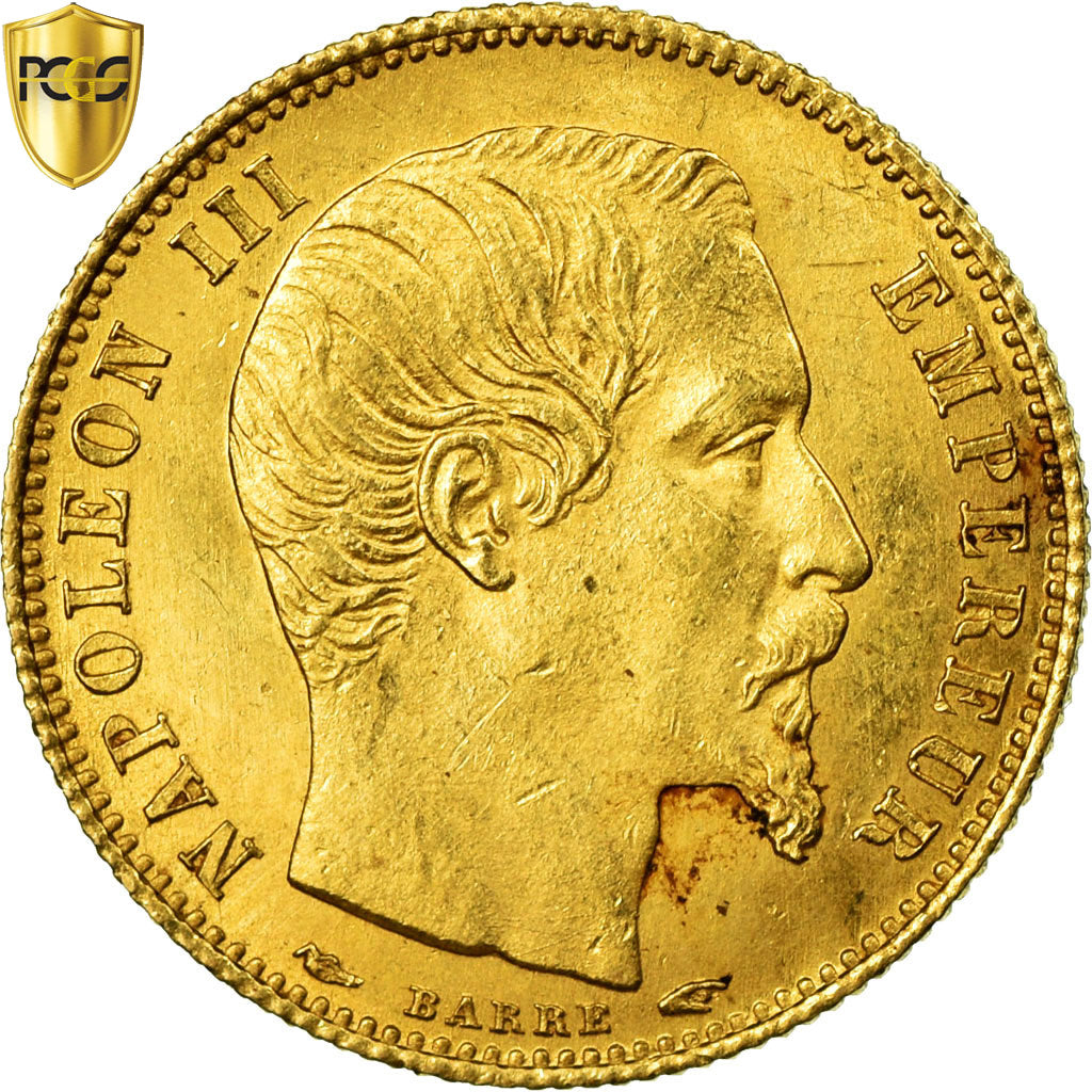 Moneta, Francia, Napoleon III, Napoléon III, 5 Francs, 1854, Paris, PCGS, MS64