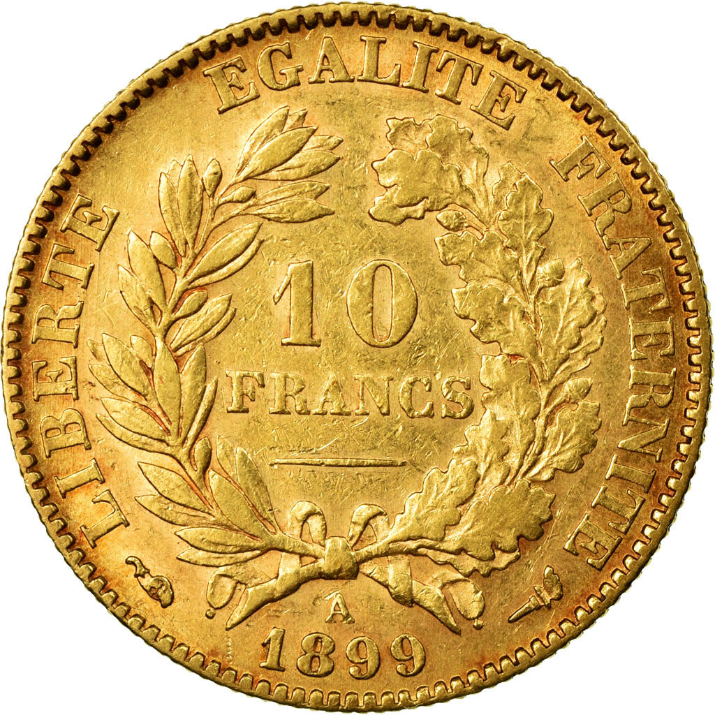 Moneda, Francia, Marianne, 10 Francs, 1899, Paris, EBC, Oro, KM:846