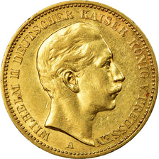 Moneda, Estados alemanes, PRUSSIA, Wilhelm II, 20 Mark, 1908, Berlin, MBC+, Oro