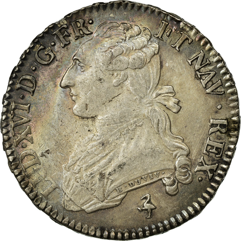 Moneda, Francia, Louis XVI, 1/2 Écu, 1/2 ECU, 44 Sols, 1789, Paris, MBC+