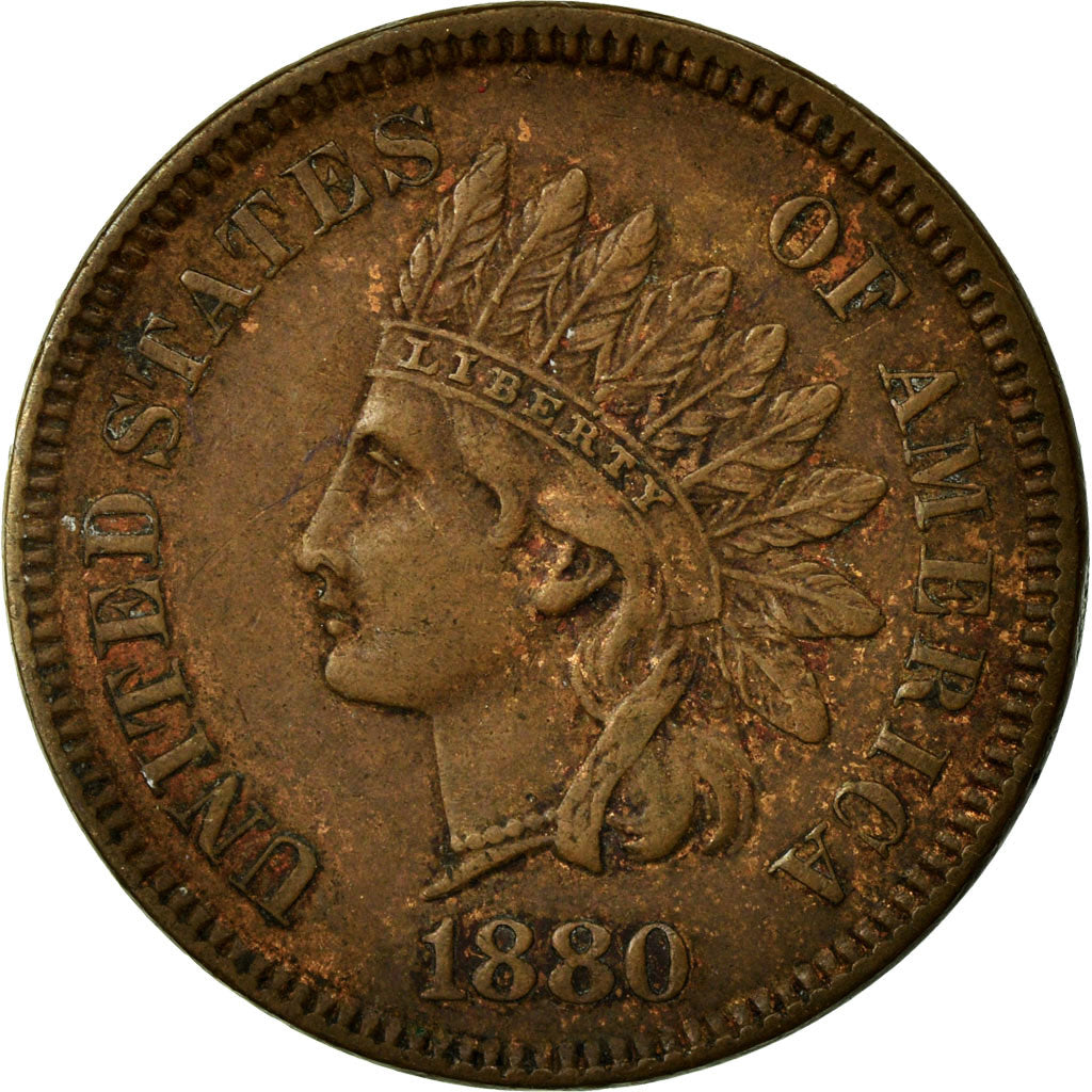 Coin, United States, Indian Head Cent, 1880, Philadelphia, AU(50-53)