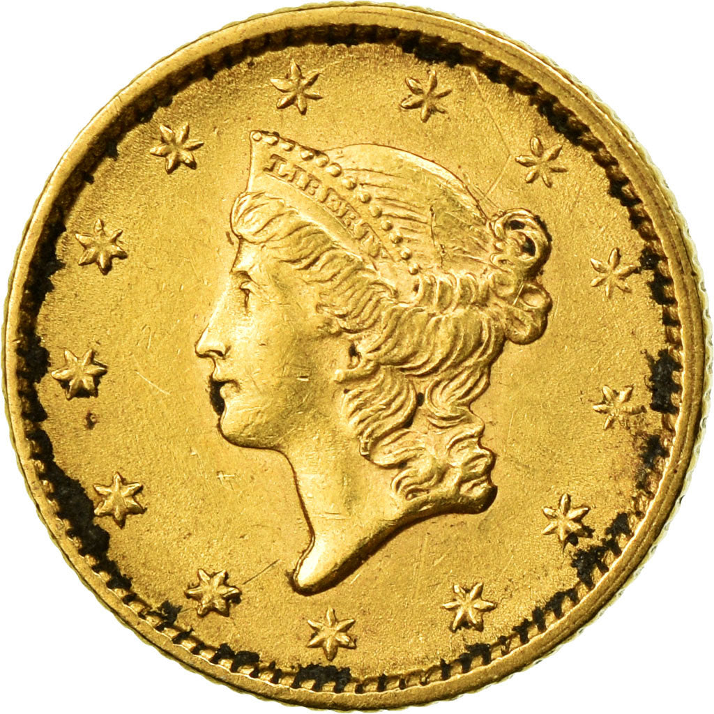 Coin, United States, Liberty Head Dollar, 1852, Philadelphia, AU(55-58), Gold