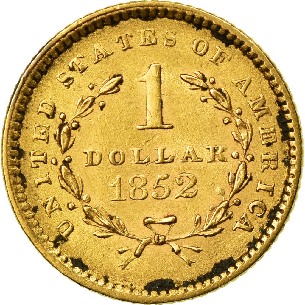 Coin, United States, Liberty Head Dollar, 1852, Philadelphia, AU(55-58), Gold