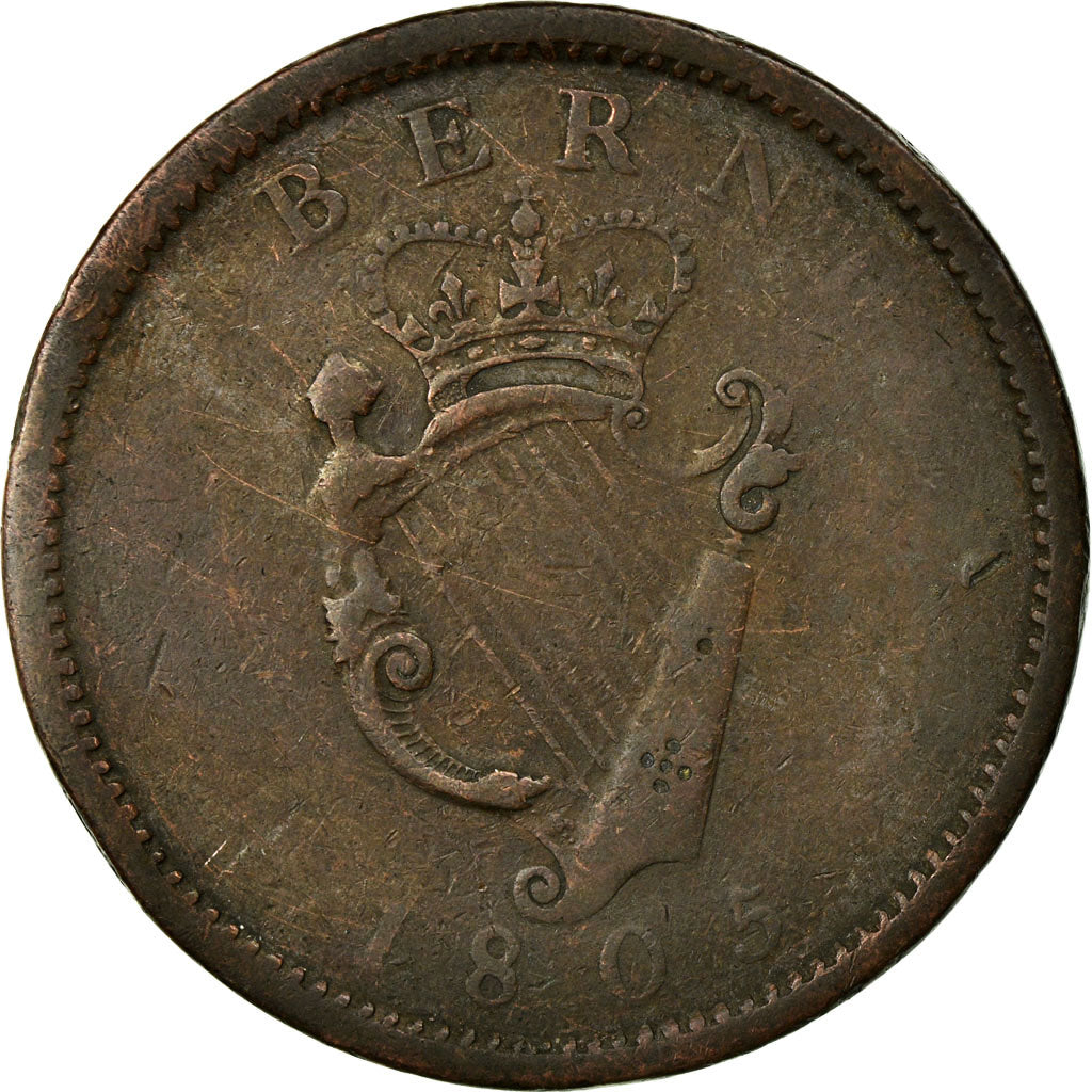 Coin, Ireland, George III, Penny, 1805, VF(20-25), Copper, KM:148.1