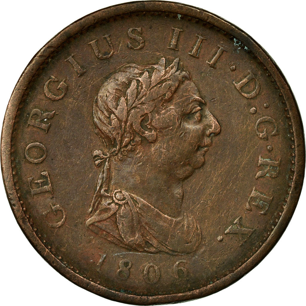 Coin, Great Britain, George III, Penny, 1806, Soho, VF(30-35), Copper, KM:663